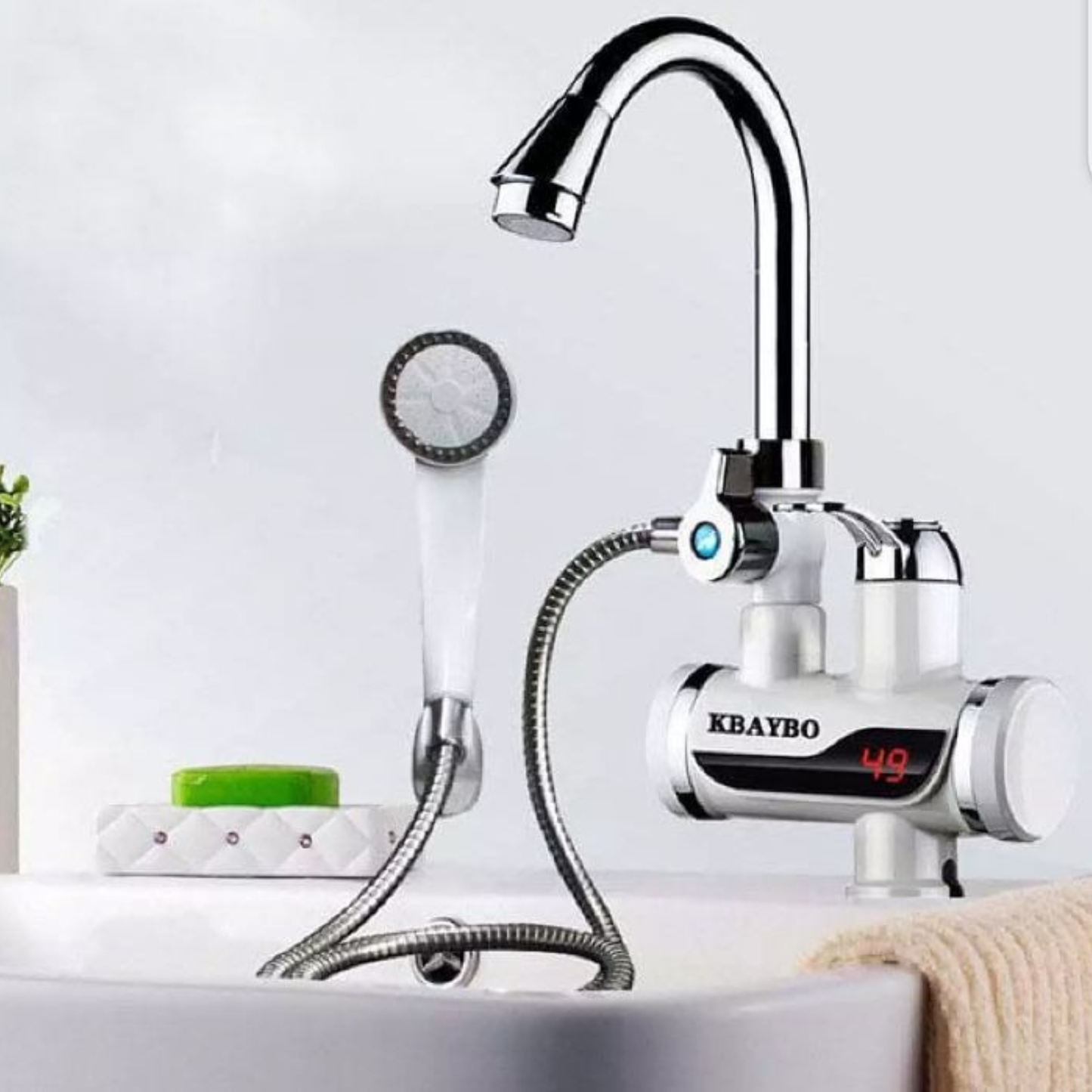 Instant Electric Hot Water Tap Heater – 3000W with Digital Display & Shower